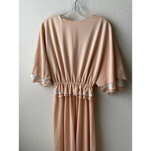 Toni Todd Vintage Peach Maxi Dress Short Flutter S